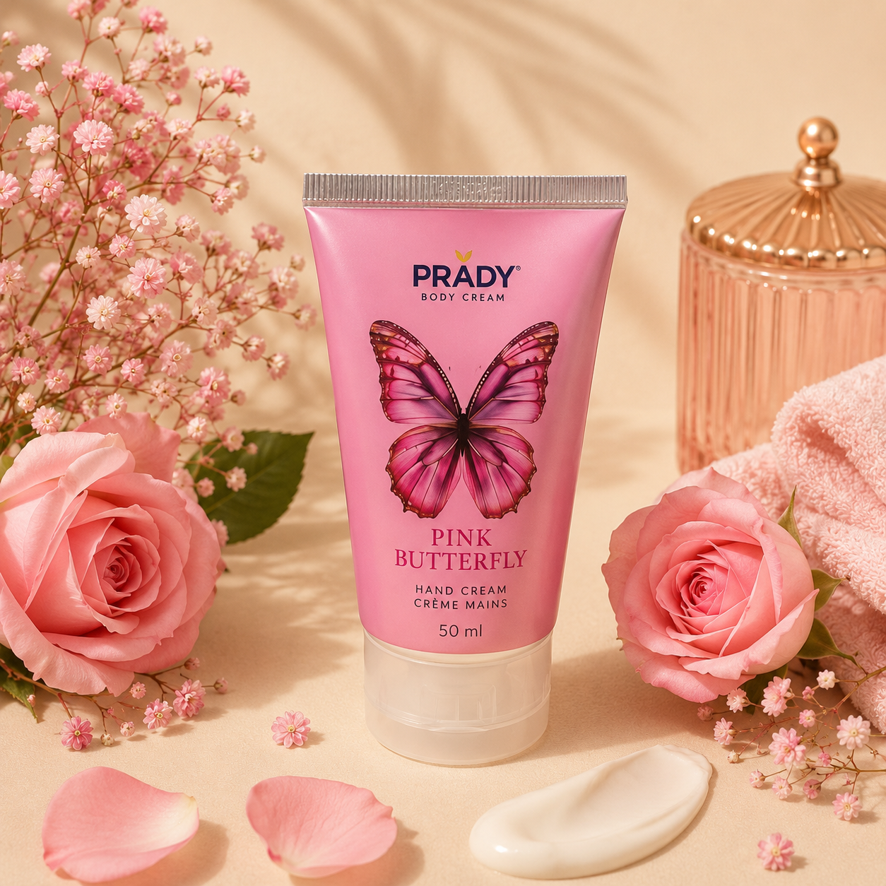 Crème Mains Hydratante Pink Butterfly PRADY 🦋💖