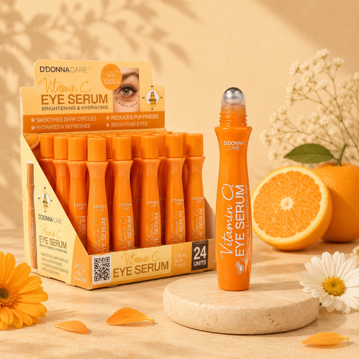 Sérum Contour des Yeux Vitamine C Roll-On D’DONNA 🍊✨