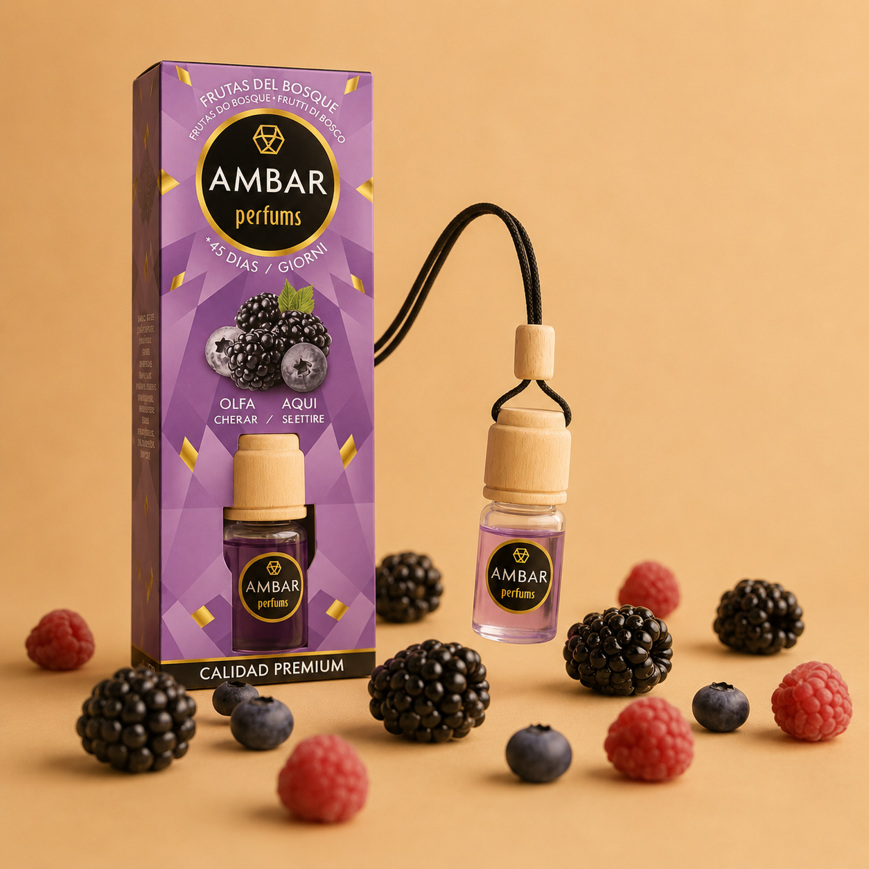 Désodorisant Voiture Fruits des Bois – AMBAR Parfums 🍇